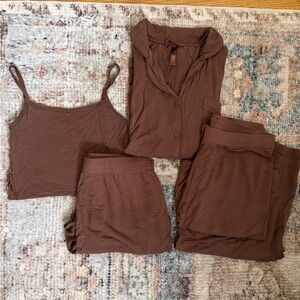 SKIMS Chocolate PJ Set of 2